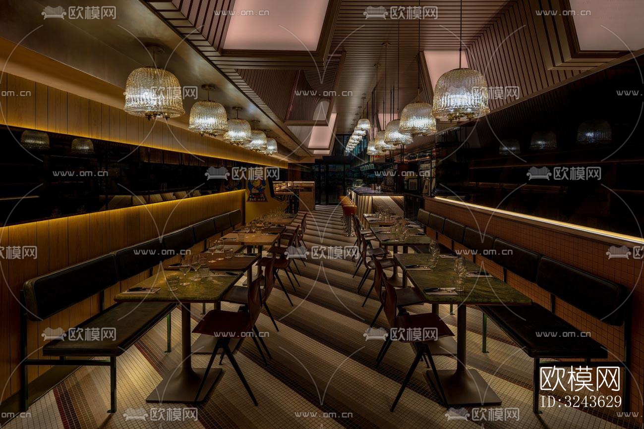 工业风西餐厅效果图下载（渲染图11）