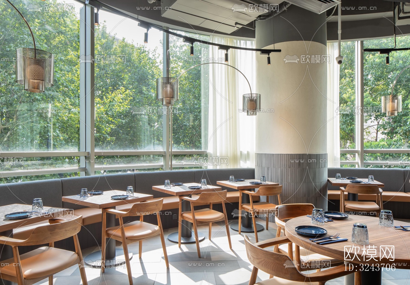 现代西餐厅效果图下载（渲染图10）