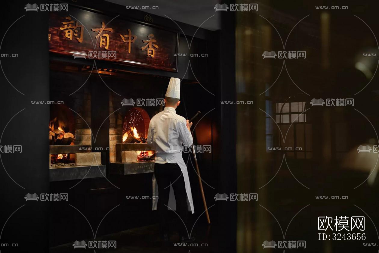 现代西餐厅效果图下载（渲染图1）