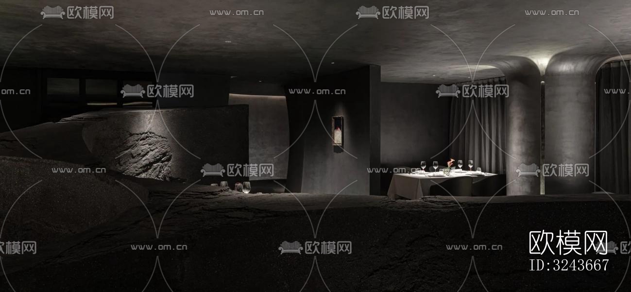 现代西餐厅效果图下载（渲染图3）