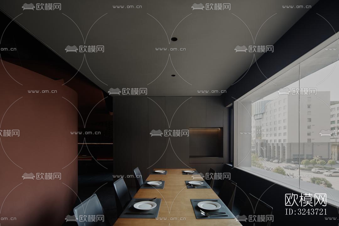 现代西餐厅效果图下载（渲染图9）