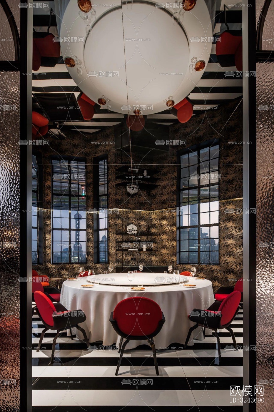 现代西餐厅效果图下载（渲染图9）