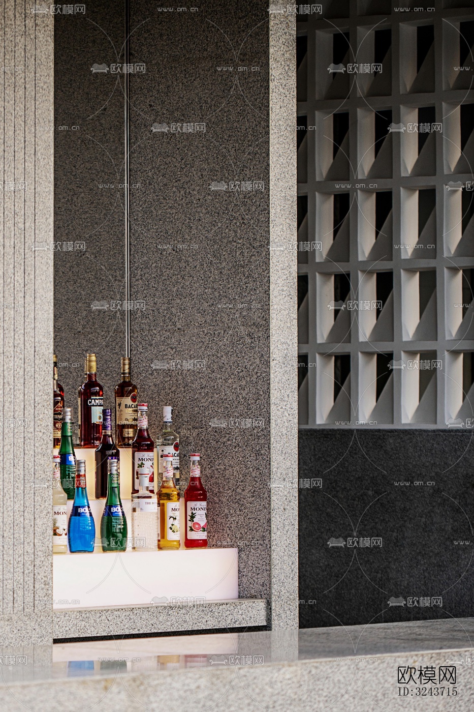 现代西餐厅效果图下载（渲染图14）