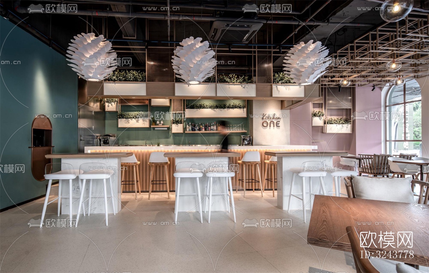 现代西餐厅效果图下载（渲染图18）