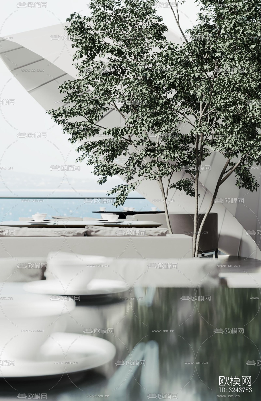 现代西餐厅效果图下载（渲染图5）