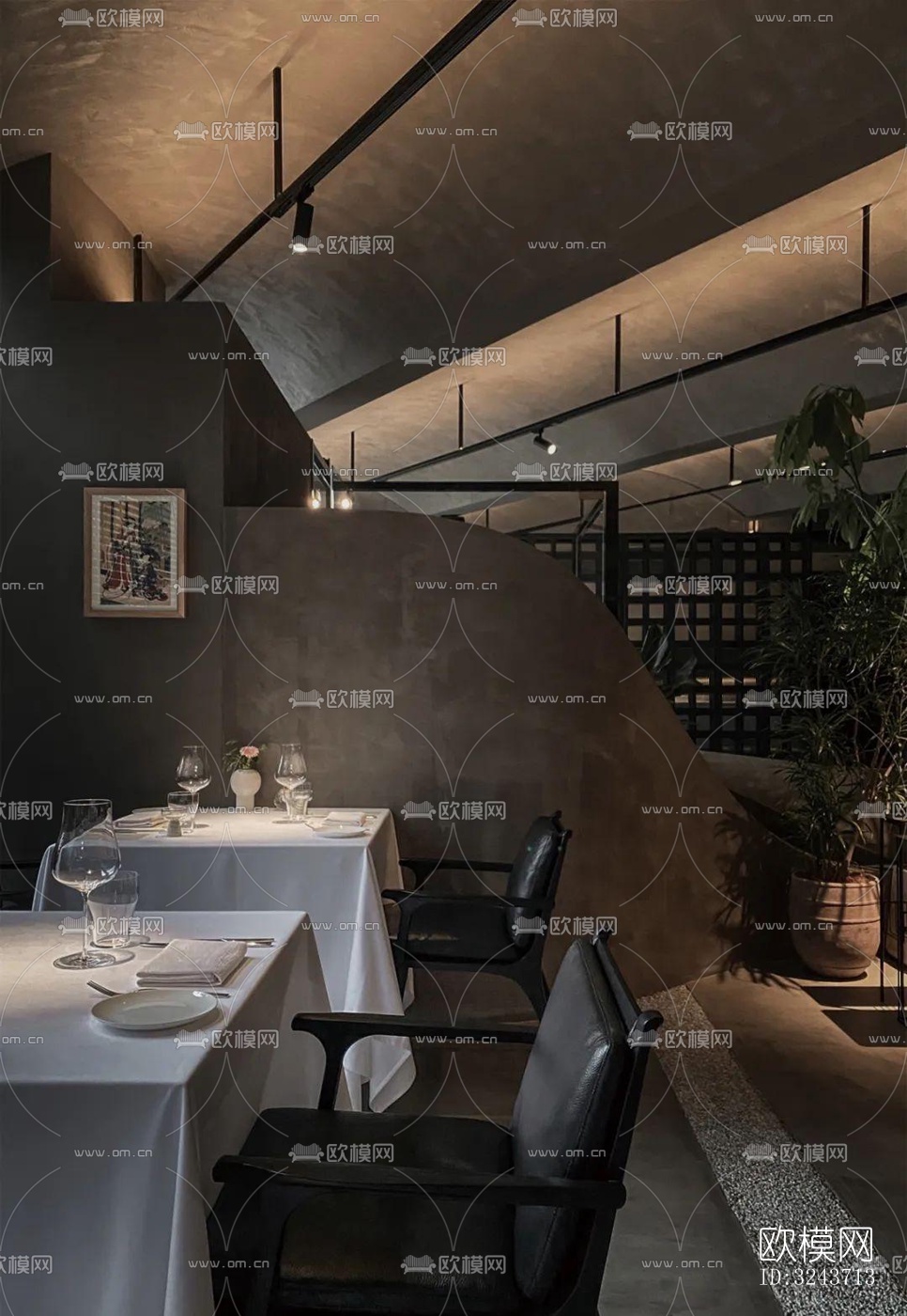 现代西餐厅效果图下载（渲染图5）
