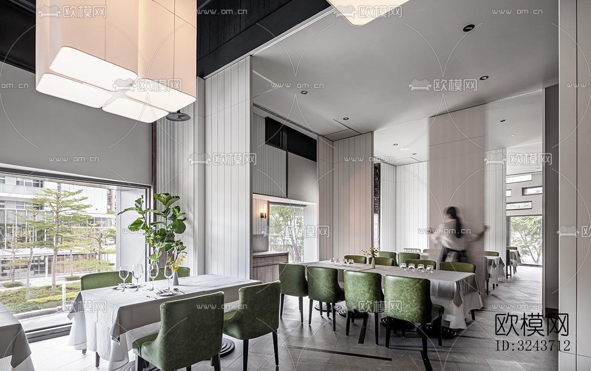 现代西餐厅效果图下载（渲染图8）