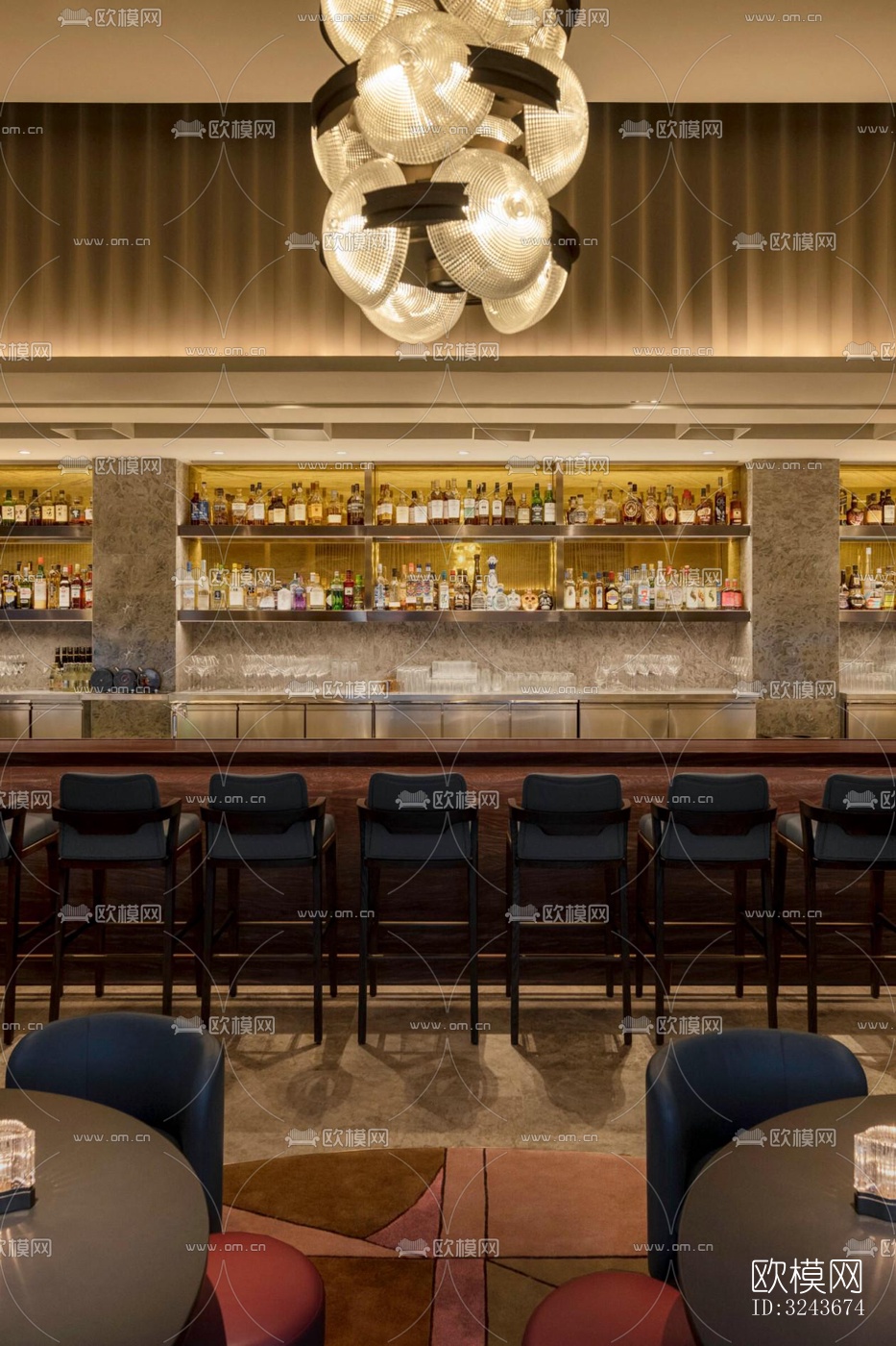 现代西餐厅效果图下载（渲染图13）