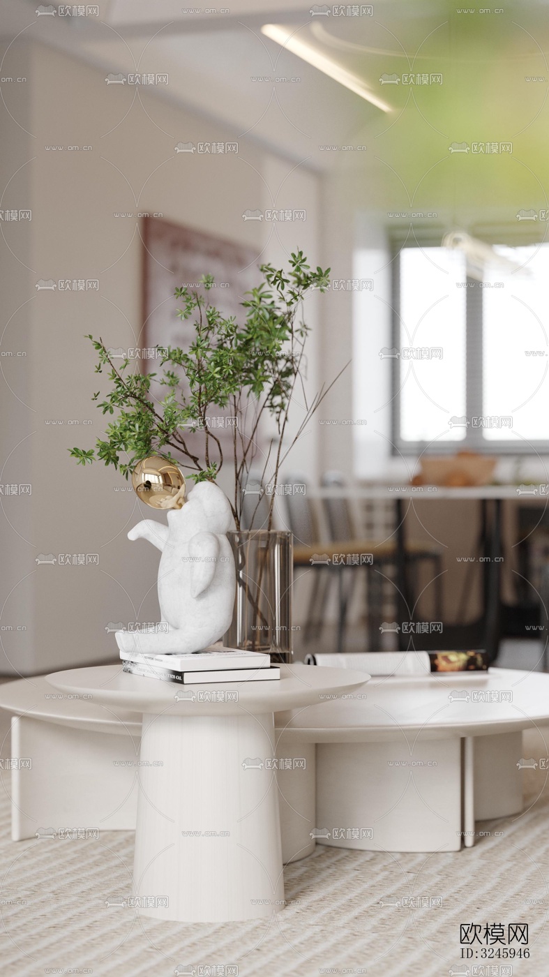 现代客餐厅效果图下载（渲染图2）