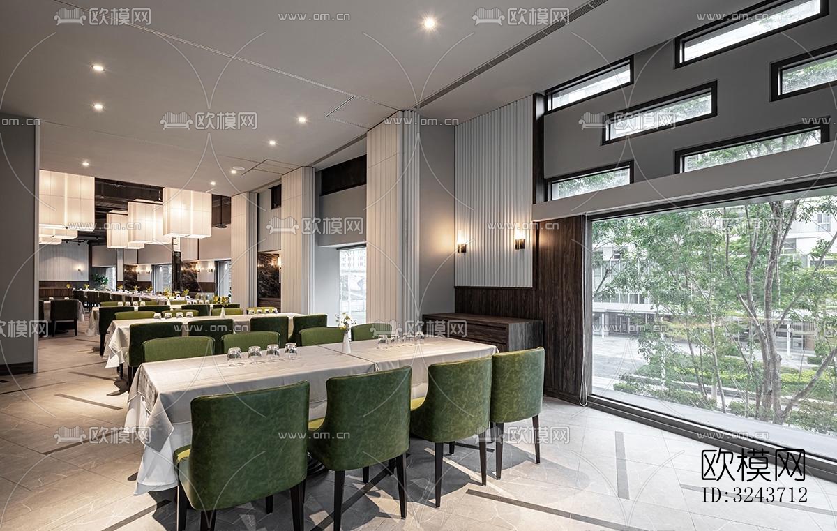 现代西餐厅效果图下载（渲染图12）