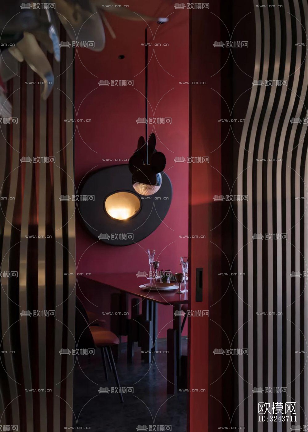 现代西餐厅效果图下载（渲染图13）