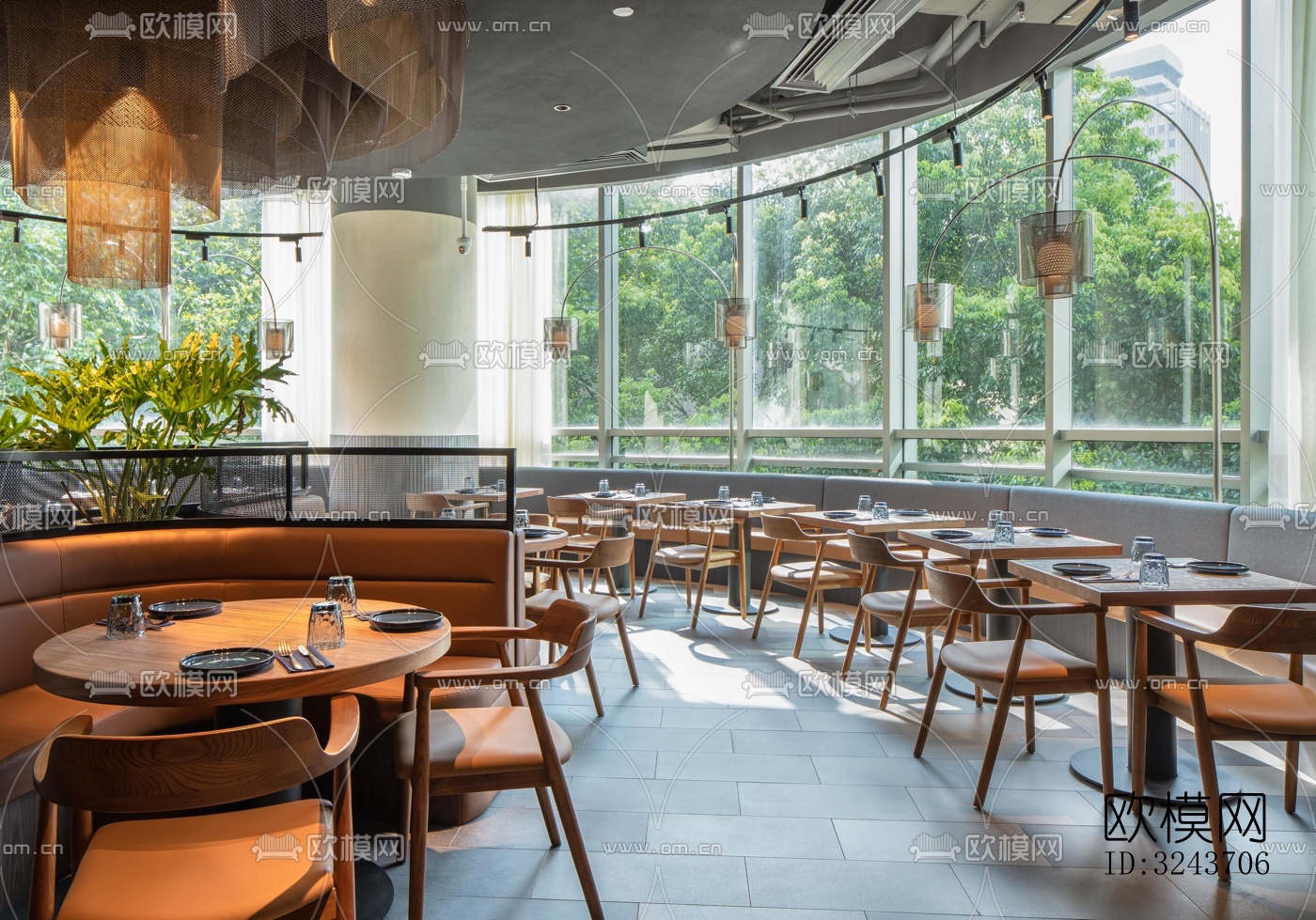 现代西餐厅效果图下载（渲染图9）