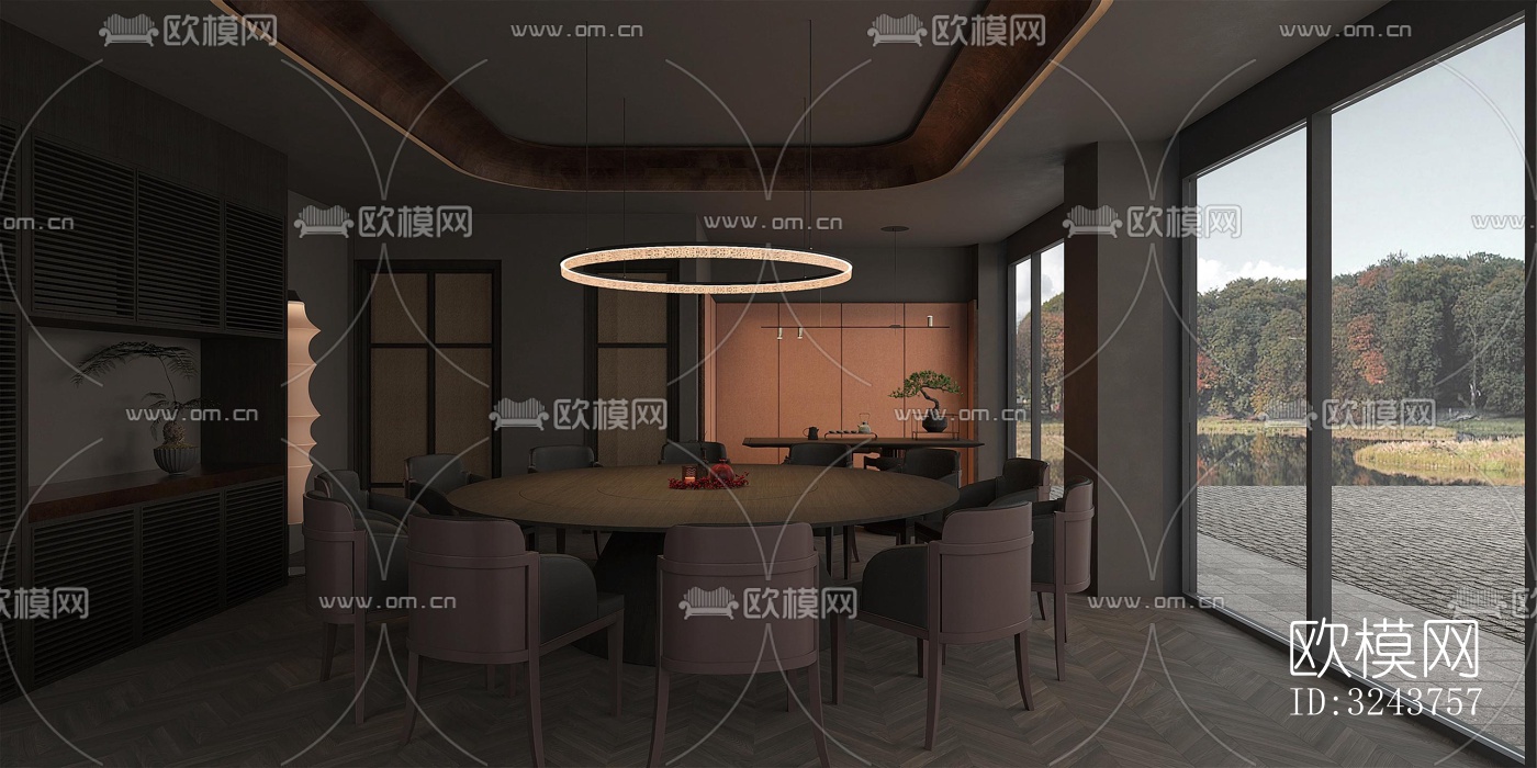 现代西餐厅效果图下载（渲染图3）