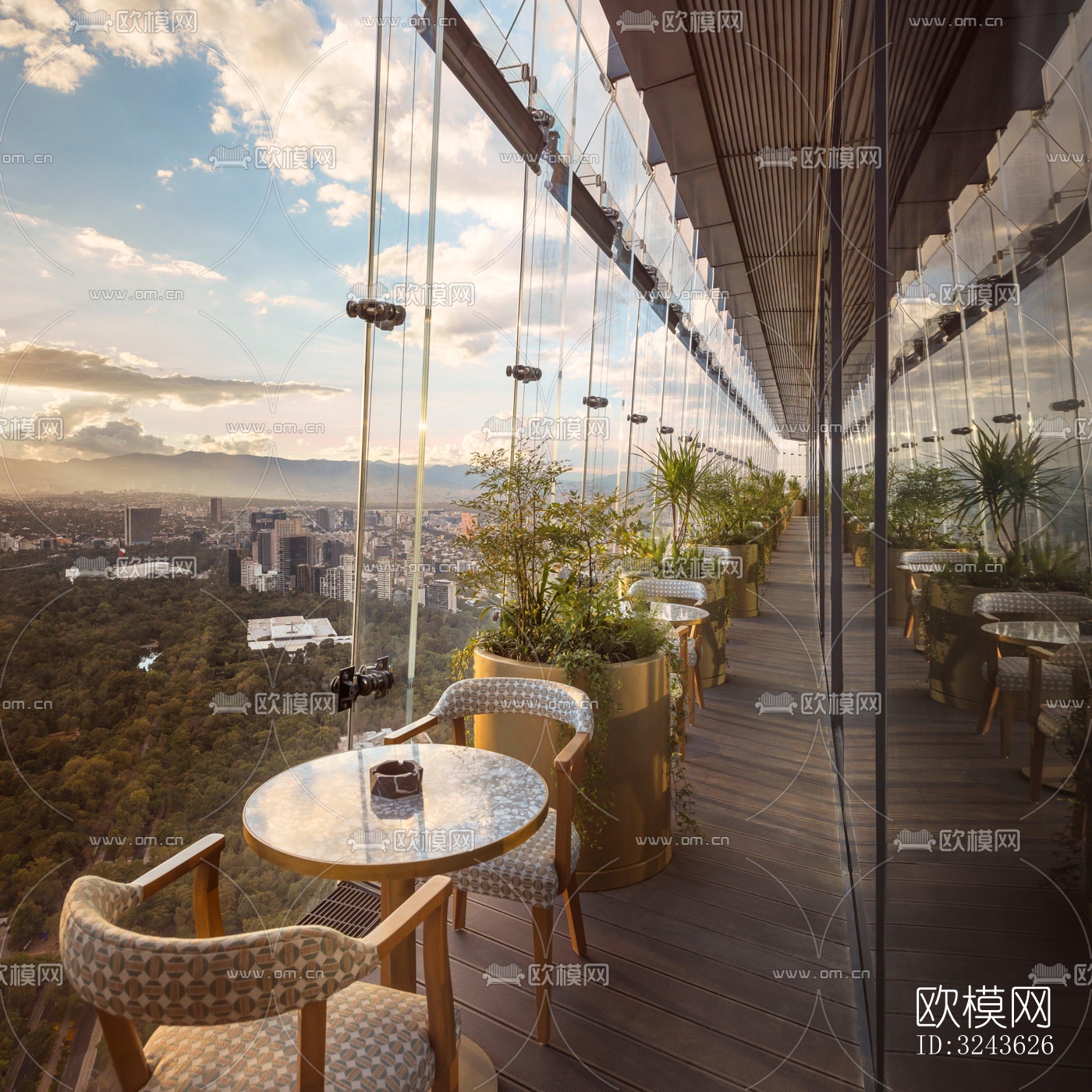 原木风西餐厅效果图下载（渲染图13）