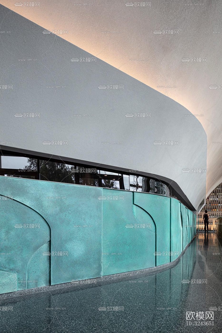 现代西餐厅效果图下载（渲染图15）