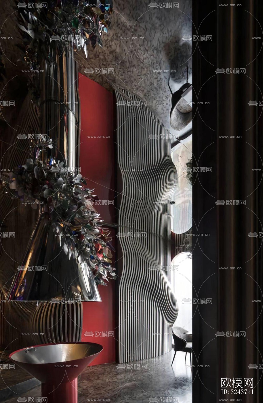 现代西餐厅效果图下载（渲染图20）