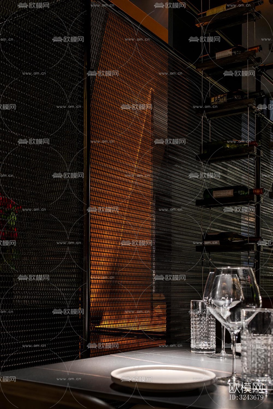 现代西餐厅效果图下载（渲染图1）