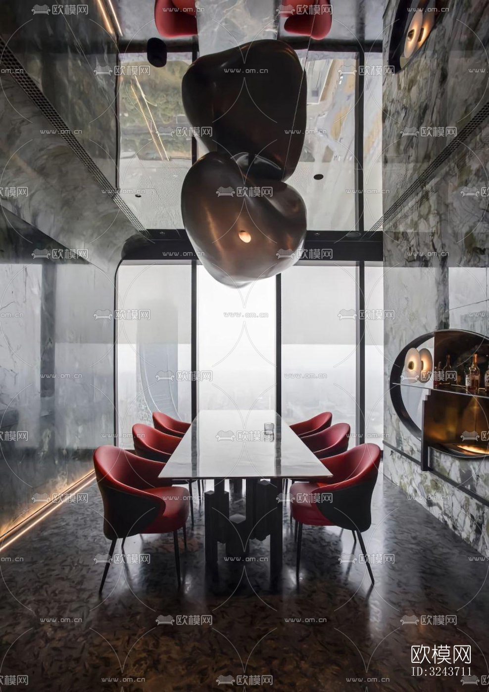 现代西餐厅效果图下载（渲染图16）