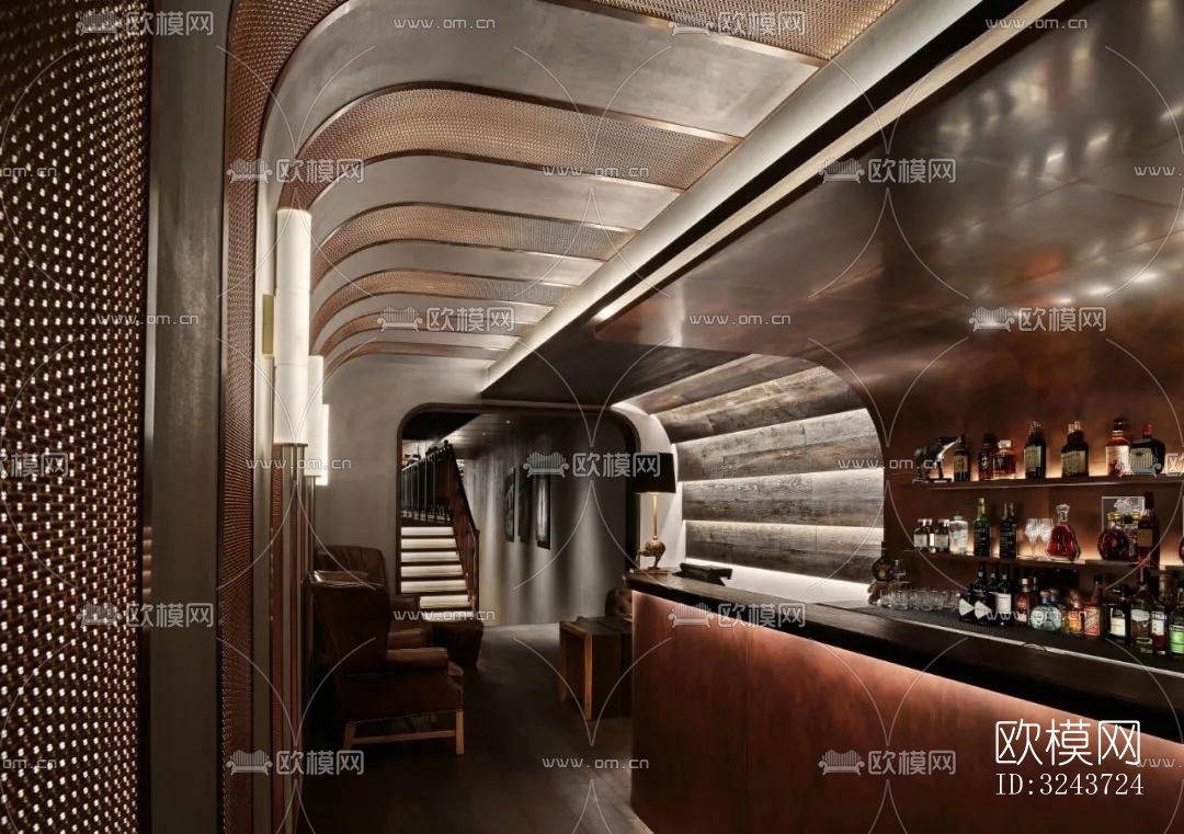 现代西餐厅效果图下载（渲染图14）