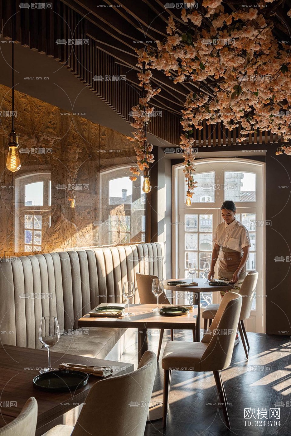 现代西餐厅效果图下载（渲染图4）
