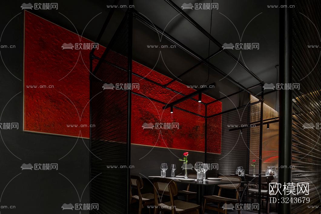 现代西餐厅效果图下载（渲染图2）