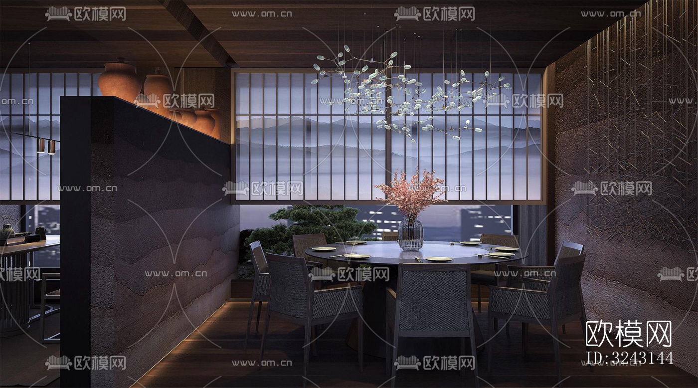 原木风日韩料理效果图下载（渲染图7）