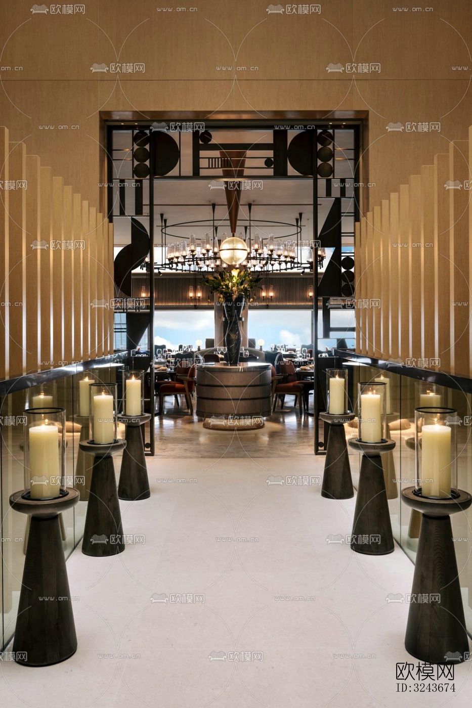 现代西餐厅效果图下载（渲染图10）