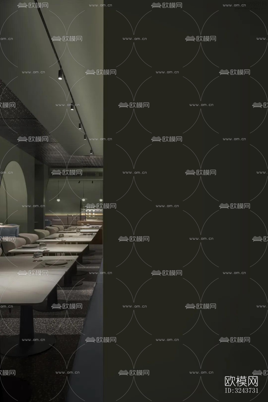 现代西餐厅效果图下载（渲染图11）