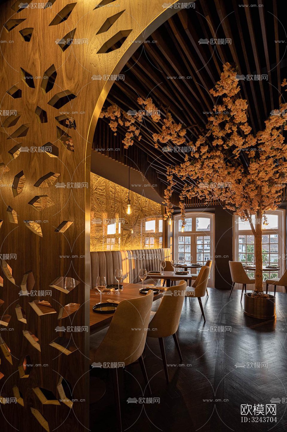 现代西餐厅效果图下载（渲染图13）