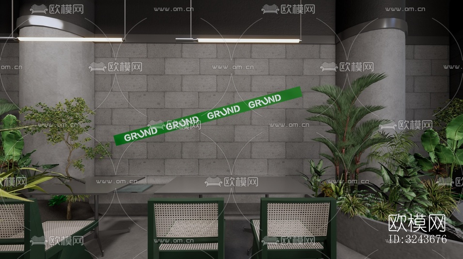 現(xiàn)代西餐廳效果圖下載(渲染圖3)