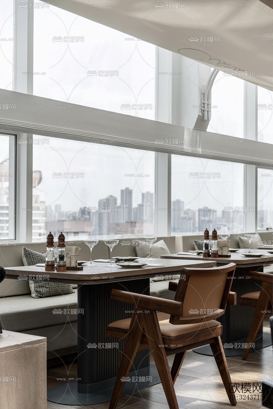 现代西餐厅效果图下载（渲染图7）