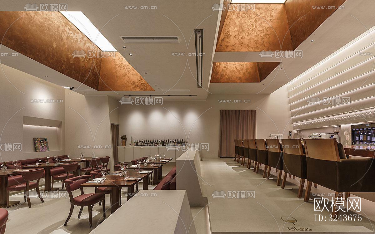 现代西餐厅效果图下载（渲染图17）