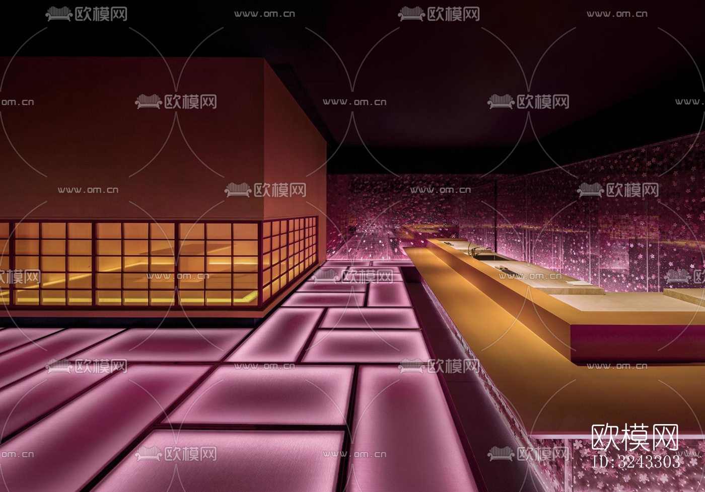 现代日韩料理效果图下载（渲染图2）