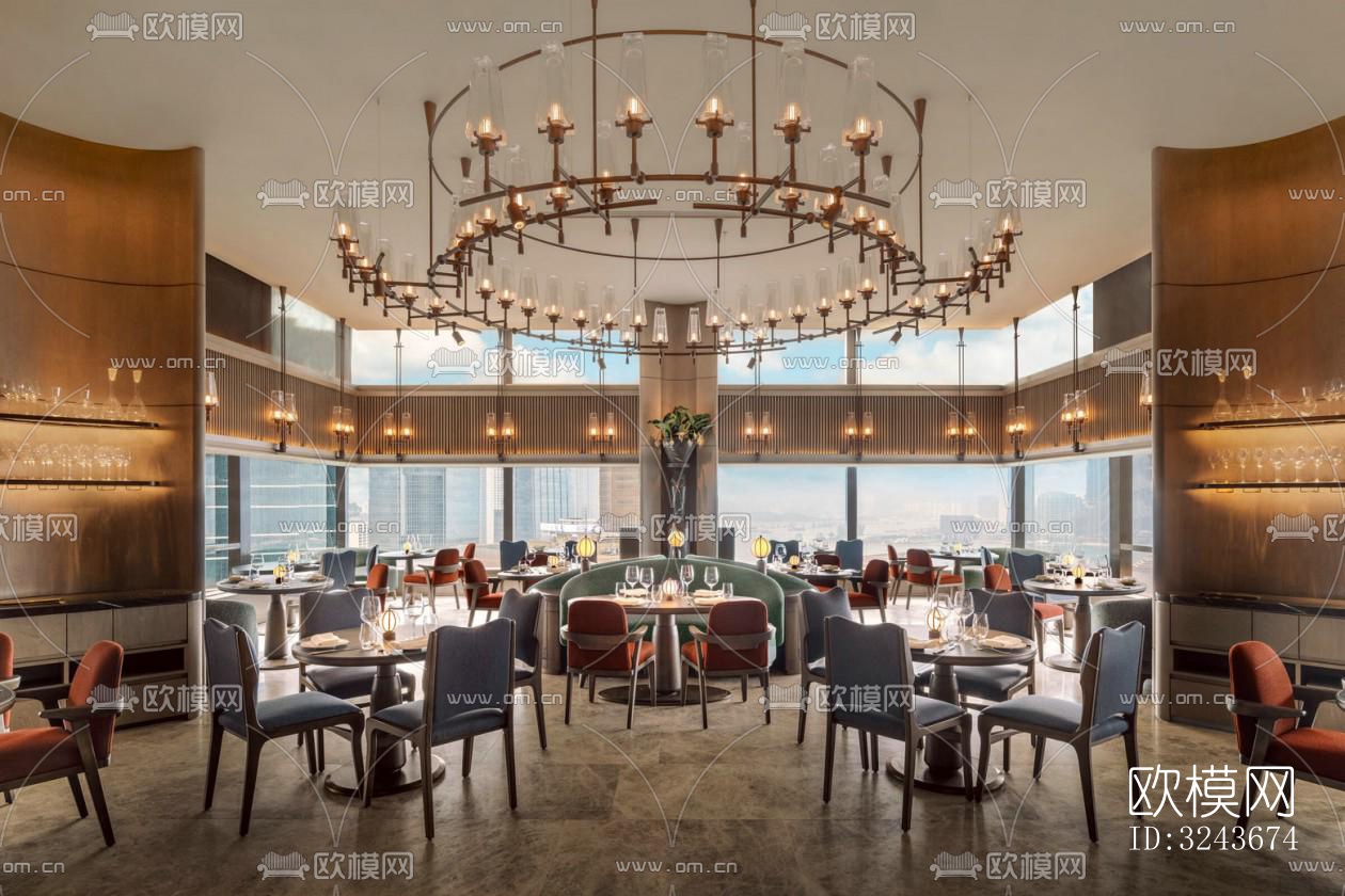 现代西餐厅效果图下载（渲染图11）