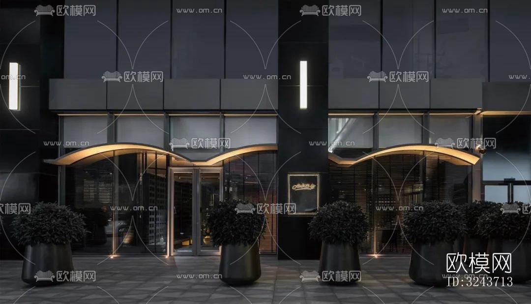 现代西餐厅效果图下载（渲染图11）