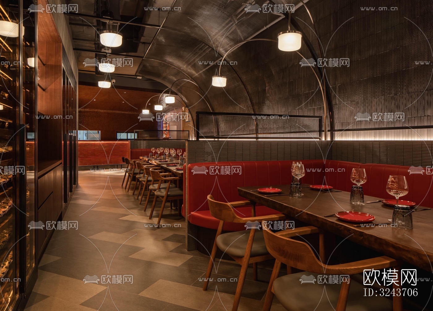 现代西餐厅效果图下载（渲染图8）