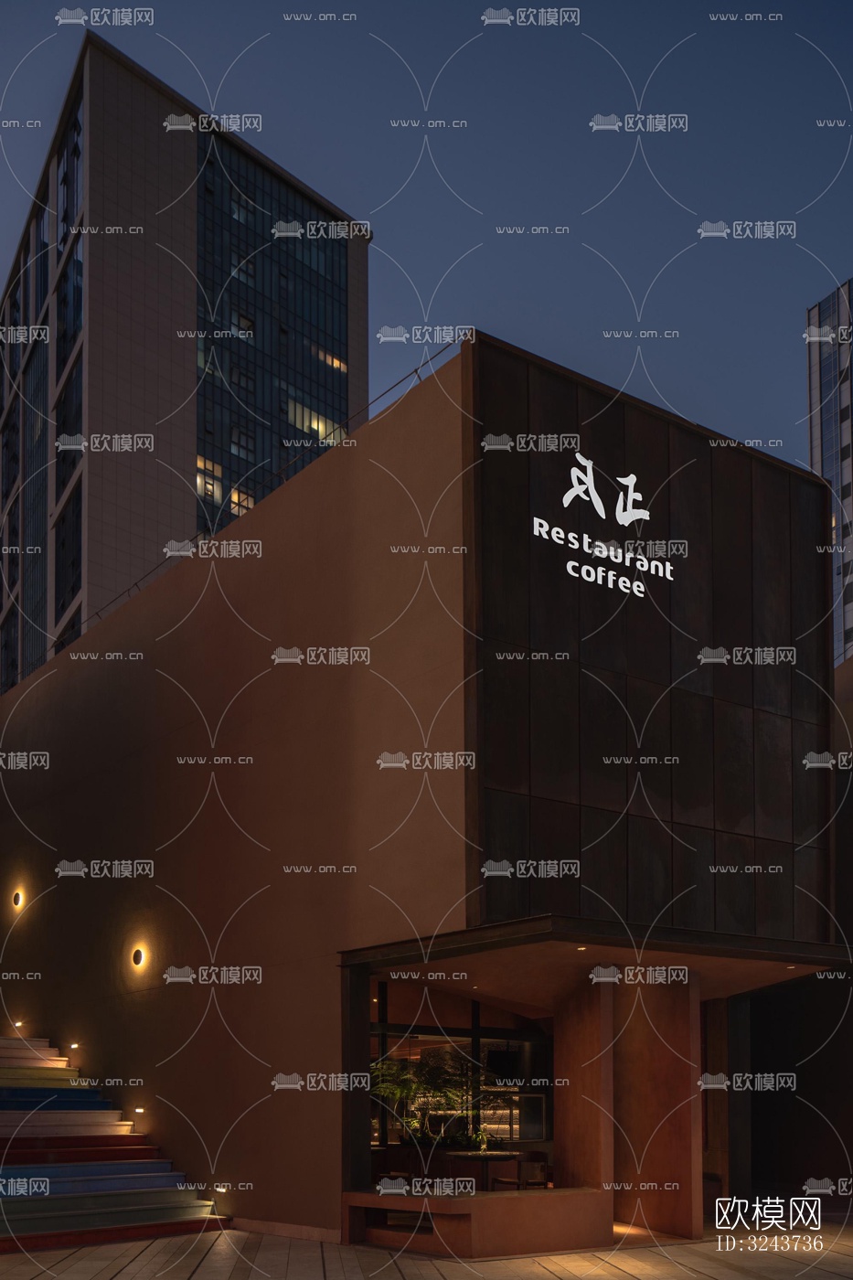 现代西餐厅效果图下载（渲染图17）