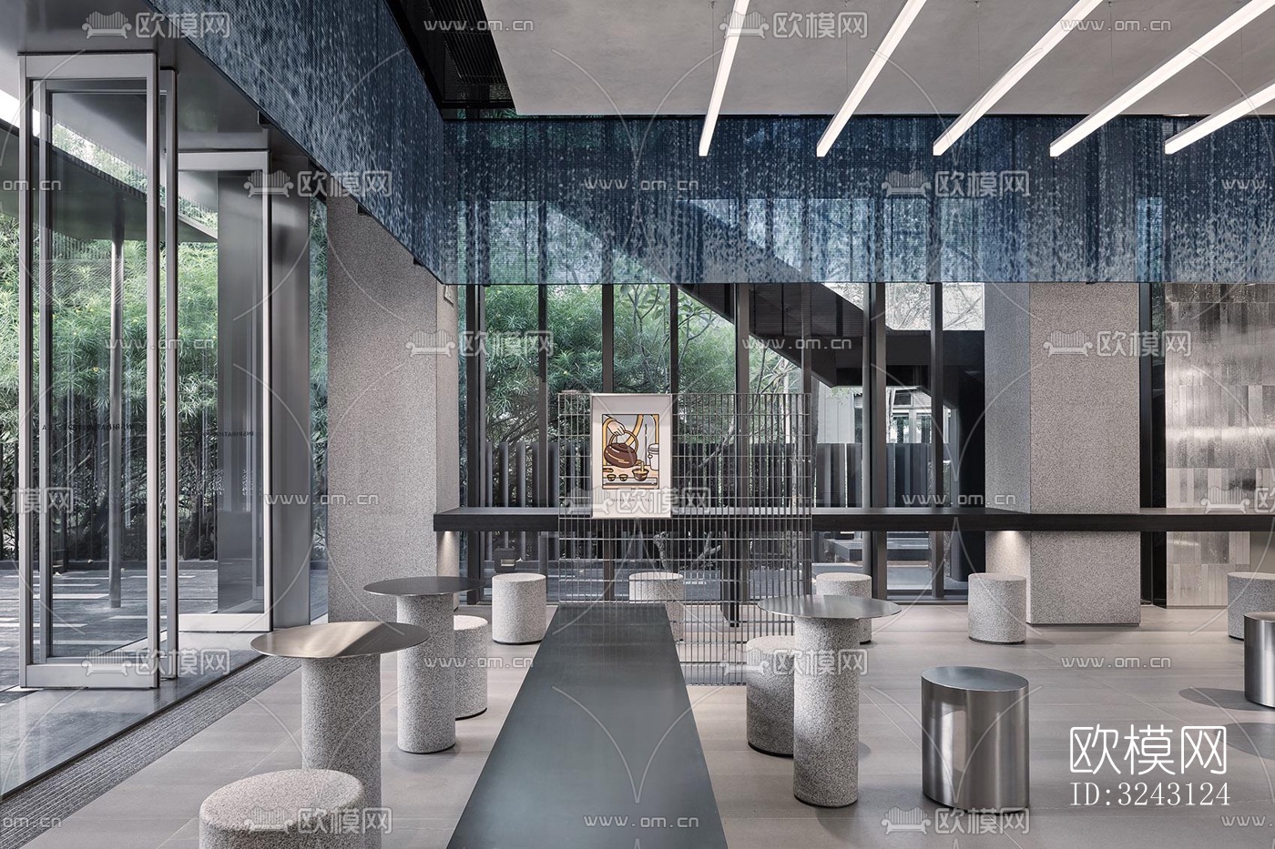 现代咖啡奶茶效果图下载（渲染图2）