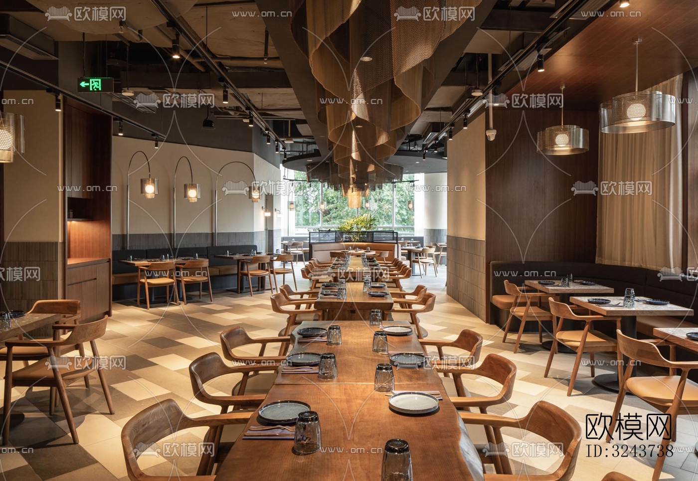 现代西餐厅效果图下载（渲染图11）