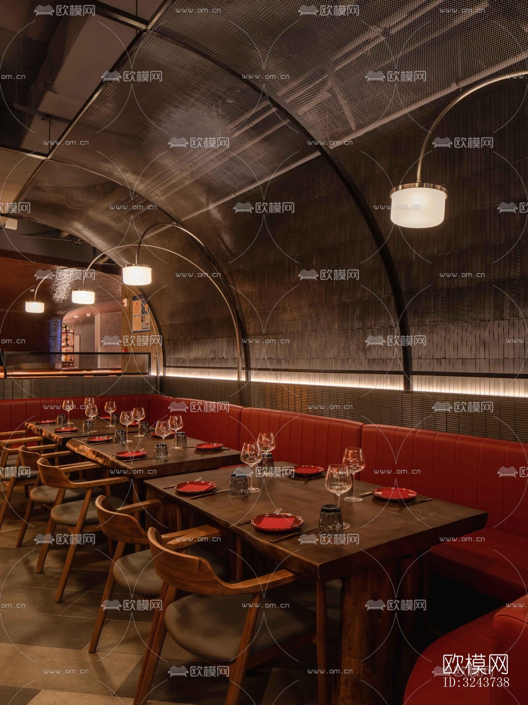 现代西餐厅效果图下载（渲染图7）