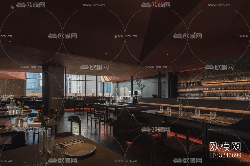 現(xiàn)代西餐廳效果圖下載(渲染圖11)