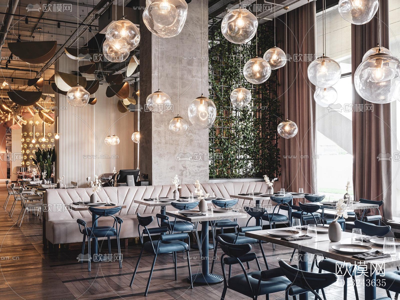 工业风西餐厅效果图下载（渲染图16）