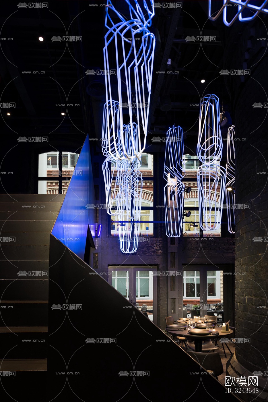 现代西餐厅效果图下载（渲染图9）