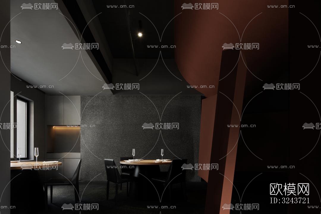 现代西餐厅效果图下载（渲染图10）