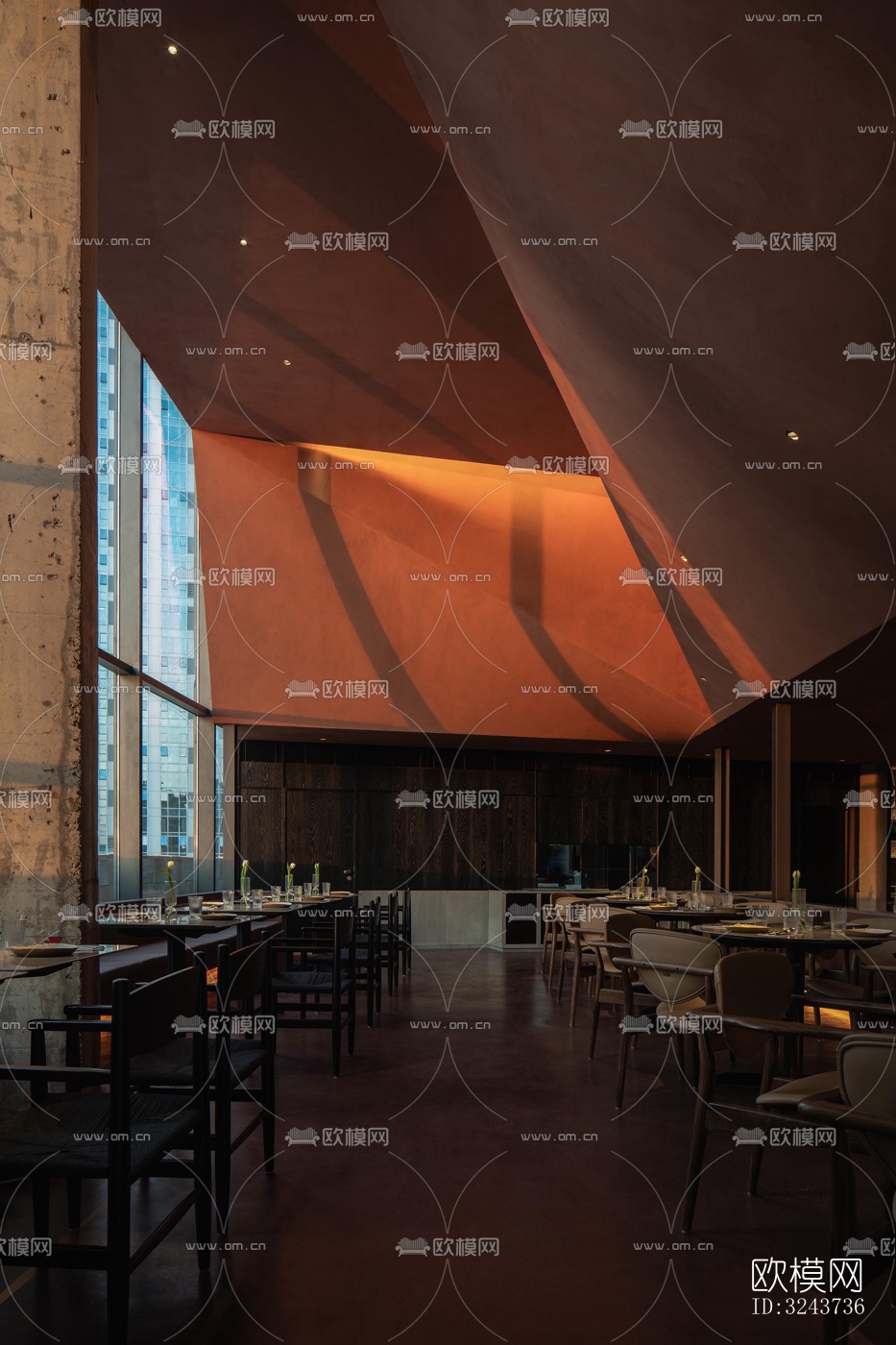 现代西餐厅效果图下载（渲染图14）