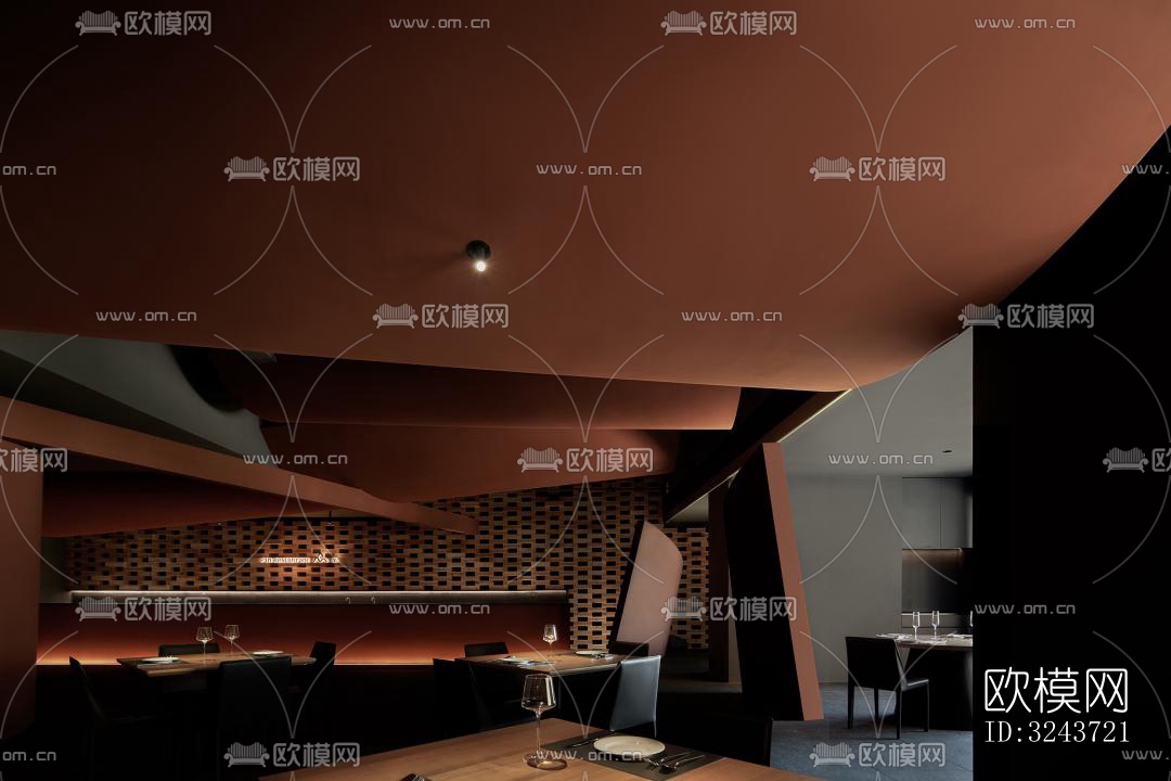 现代西餐厅效果图下载（渲染图5）