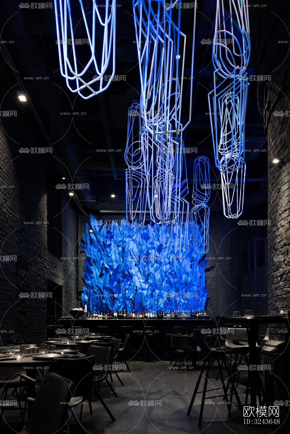 现代西餐厅效果图下载（渲染图1）