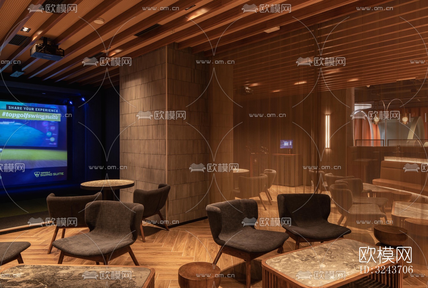 现代西餐厅效果图下载（渲染图7）