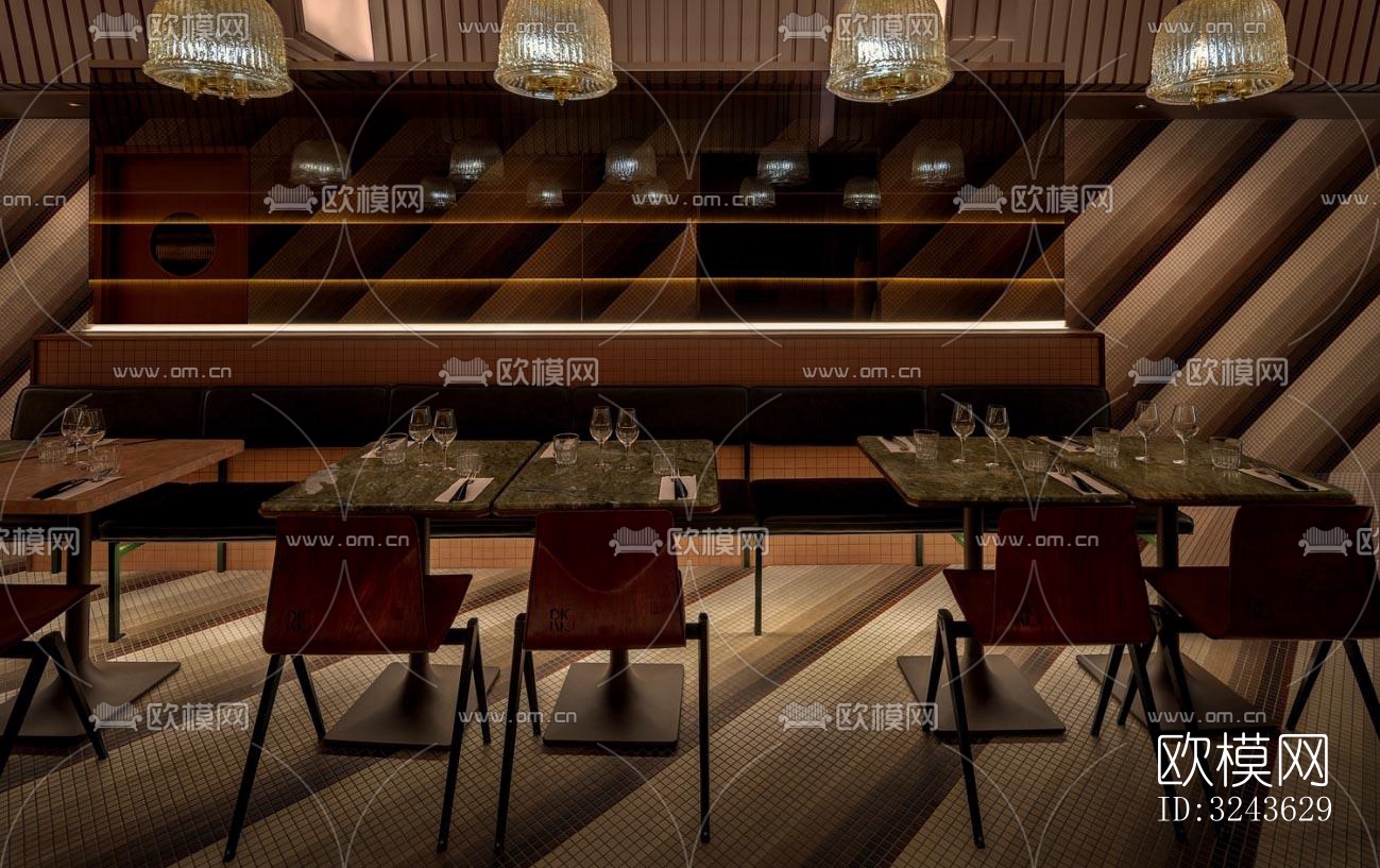 工业风西餐厅效果图下载（渲染图12）