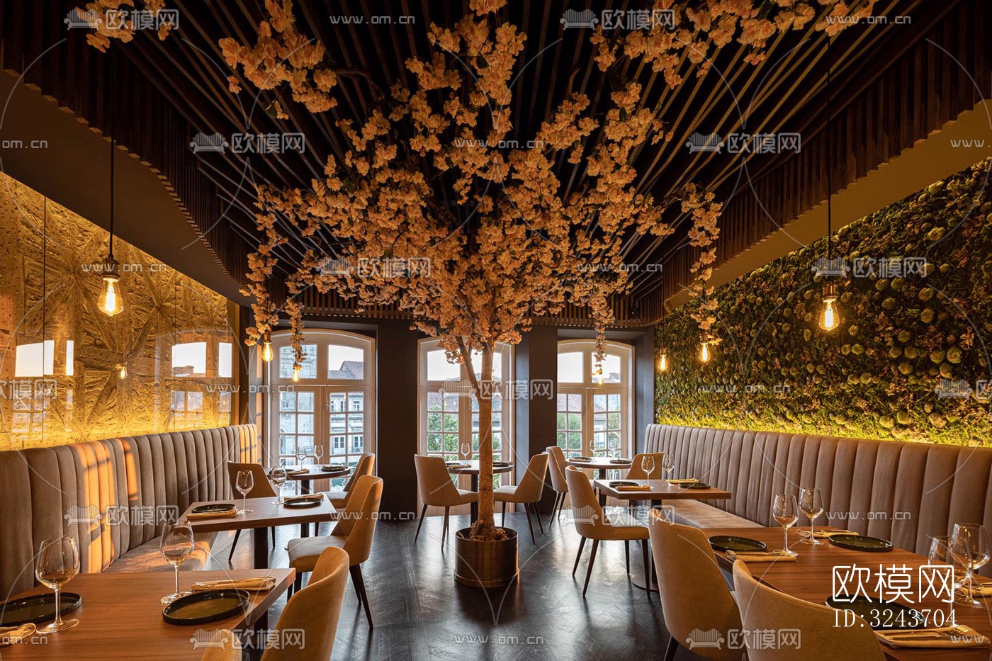现代西餐厅效果图下载（渲染图15）